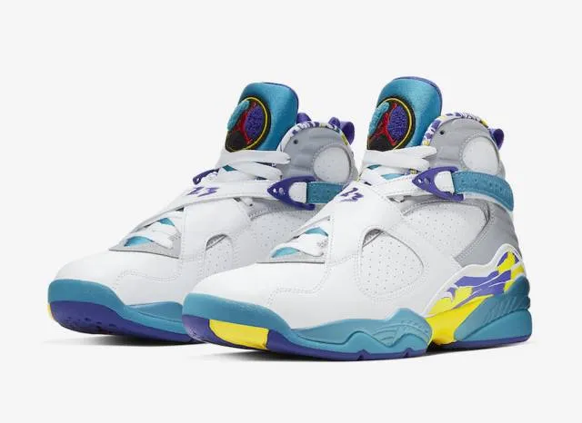 Nike air jordan 8 retro white aqua bright concord ci1236-100