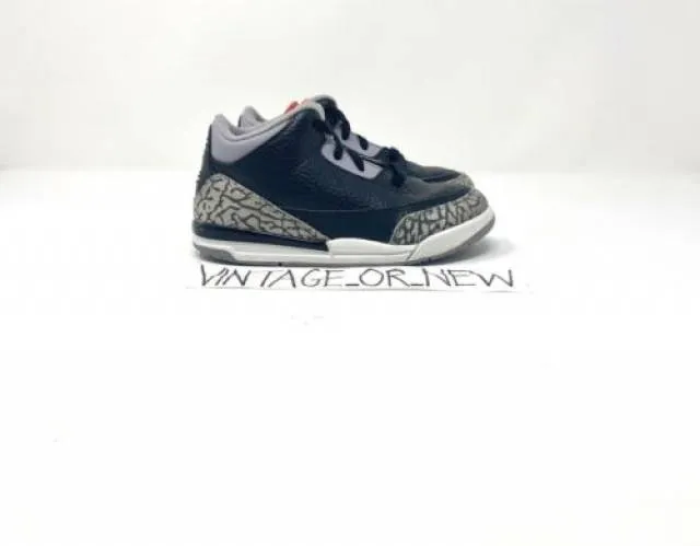 Nike air jordan iii 3 black cement 2018 retro og 832033-021 td bt toddler sz 10c