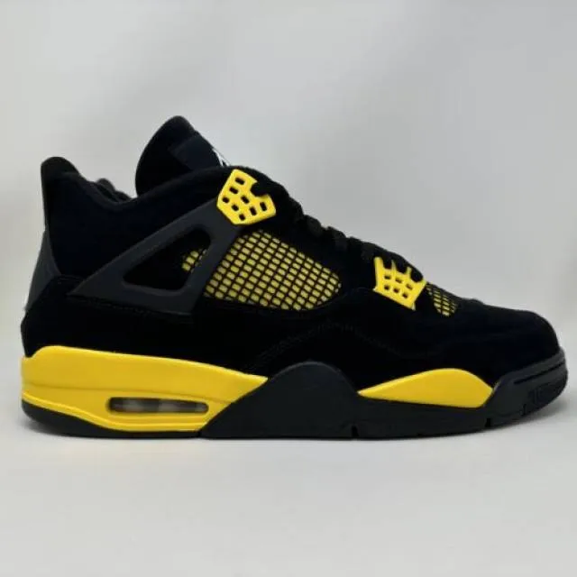 Nike air jordan retro iv 4 thunder 2023 black yellow men's size 13 dh6927-017