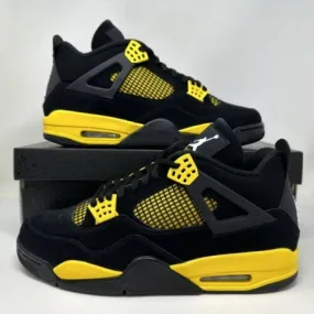 Nike air jordan retro iv 4 thunder 2023 black yellow men's size 13 dh6927-017