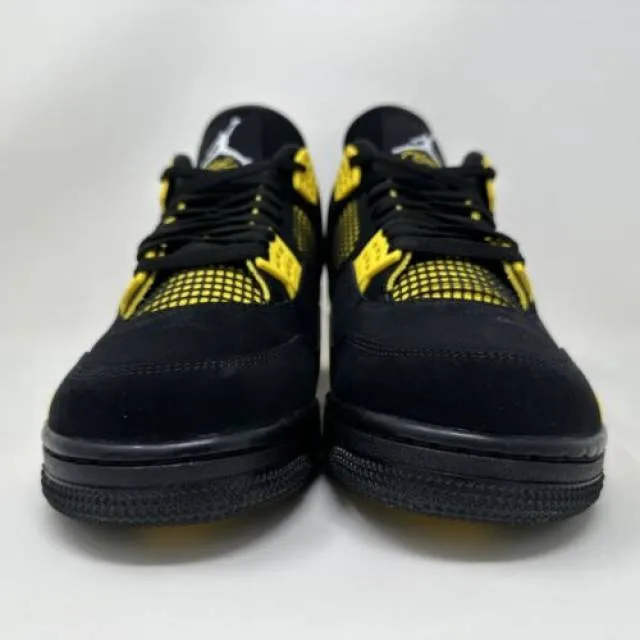 Nike air jordan retro iv 4 thunder 2023 black yellow men's size 13 dh6927-017