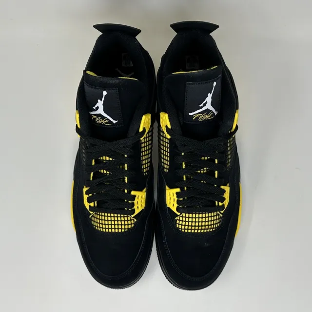 Nike air jordan retro iv 4 thunder 2023 black yellow men's size 13 dh6927-017