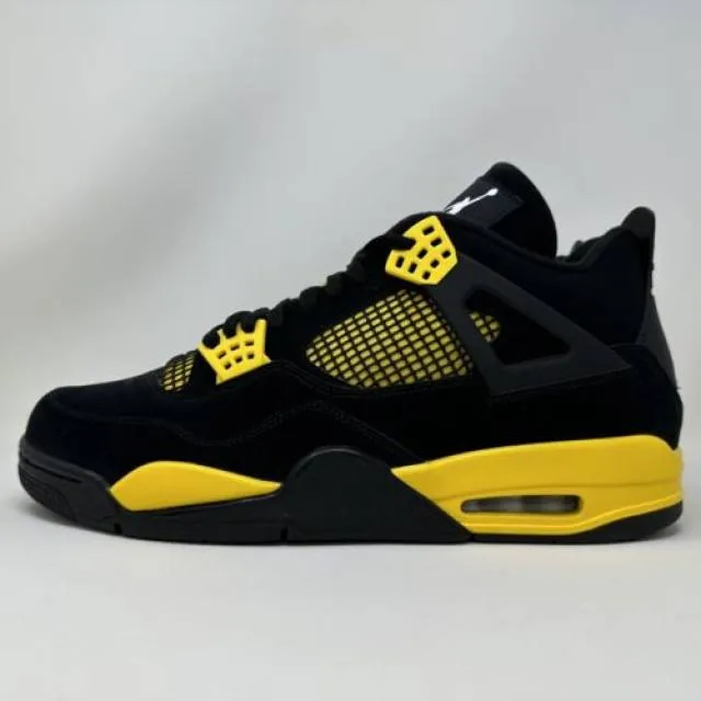 Nike air jordan retro iv 4 thunder 2023 black yellow men's size 13 dh6927-017