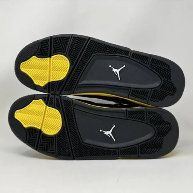 Nike air jordan retro iv 4 thunder 2023 black yellow men's size 13 dh6927-017