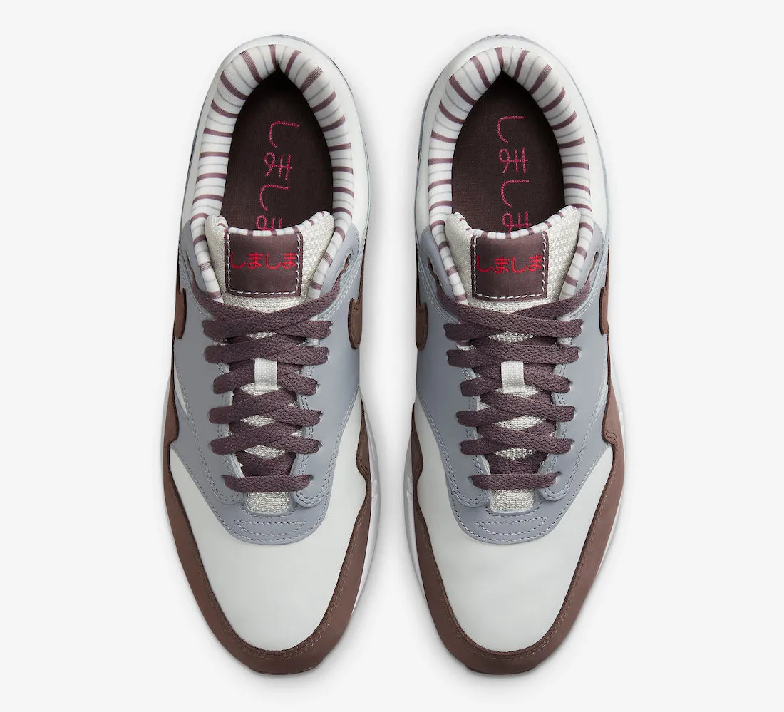 Nike Air Max 1 Premium Shima Shima Plum Eclipse Wolf Grey White Siren Red FB8916-100