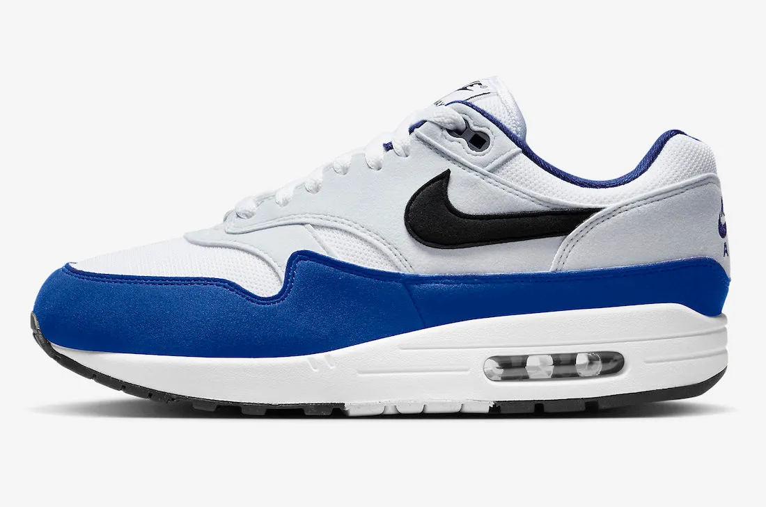 Nike Air Max 1 White Black Deep Royal Blue FD9082-100