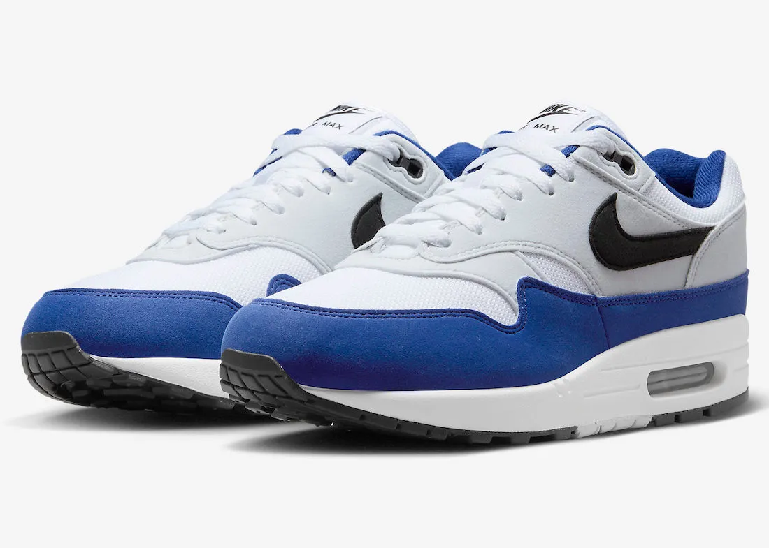 Nike Air Max 1 White Black Deep Royal Blue FD9082-100