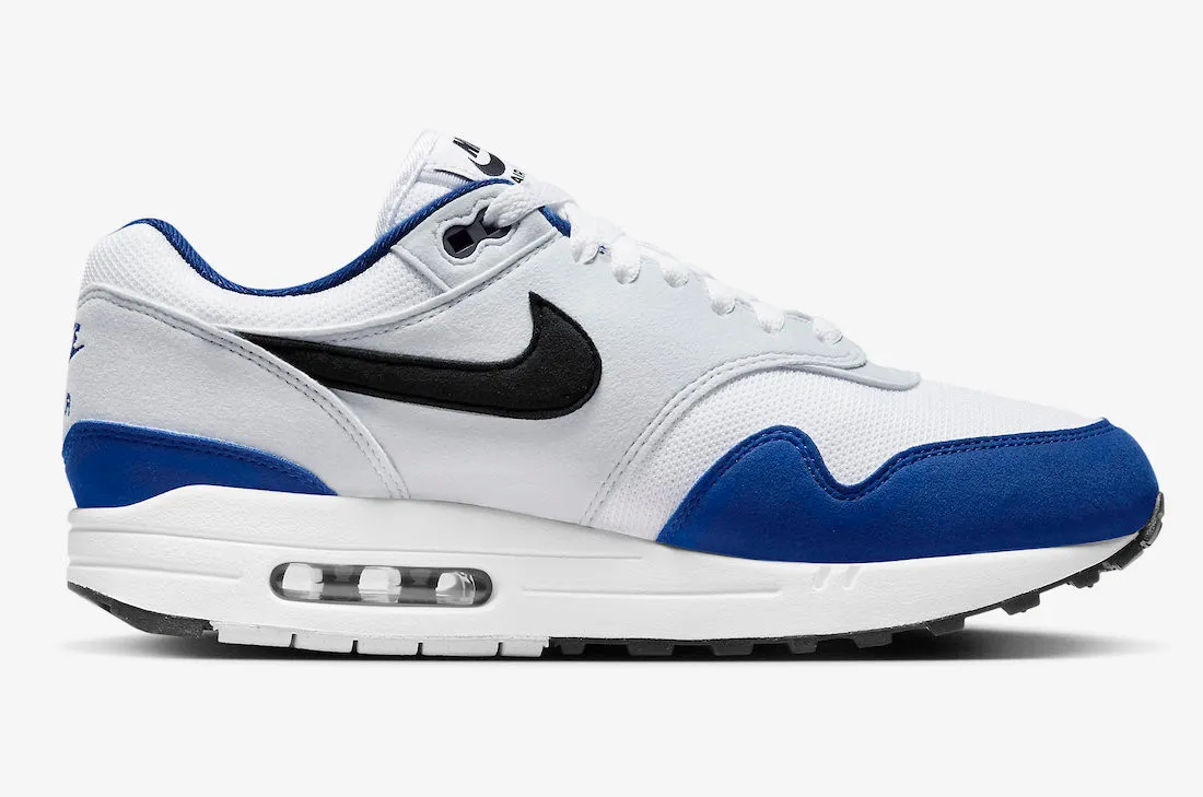 Nike Air Max 1 White Black Deep Royal Blue FD9082-100