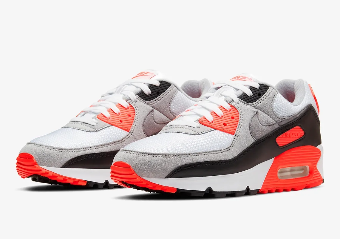 Nike Air Max 90 Infrared White Black Cool Grey Radiant Red CT1685-100