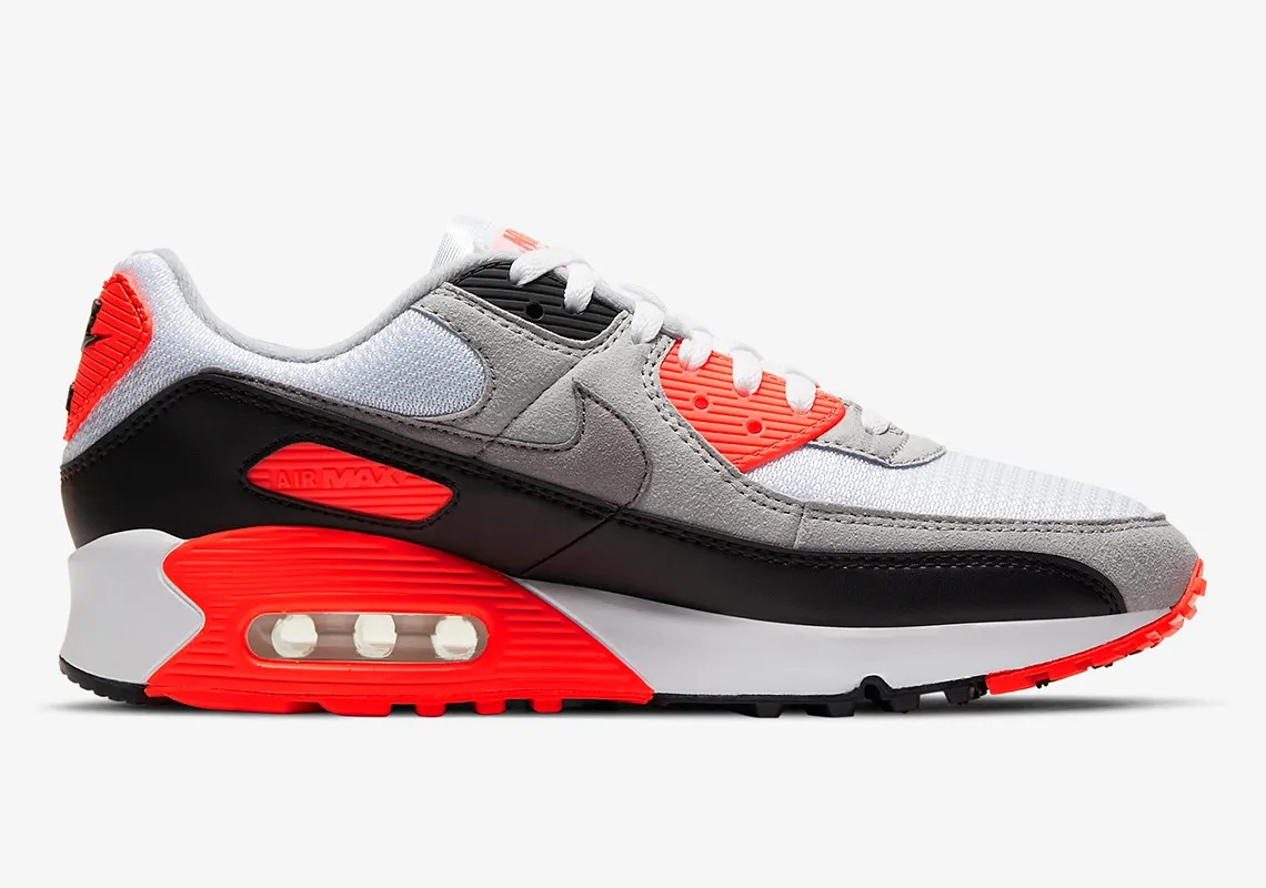 Nike Air Max 90 Infrared White Black Cool Grey Radiant Red CT1685-100