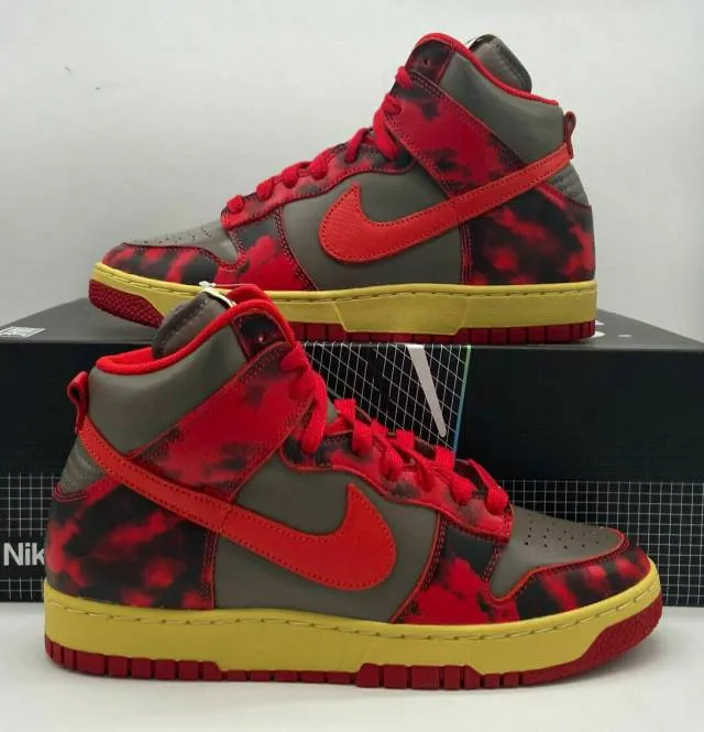 Nike dunk high 1985 red acid wash