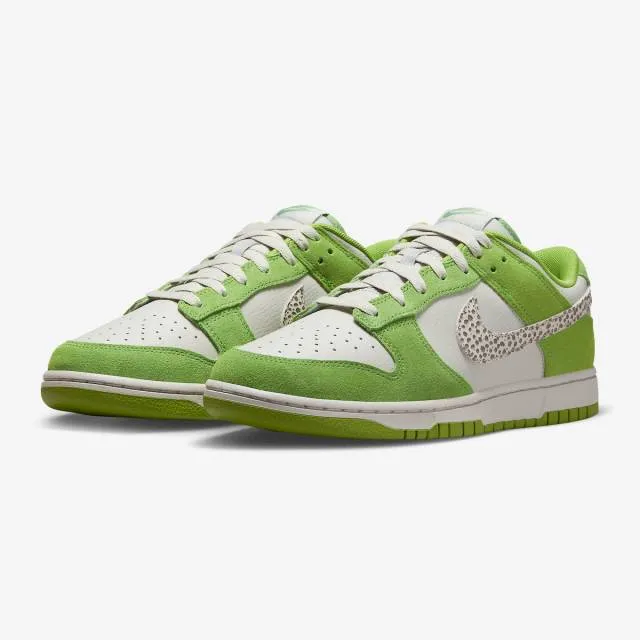 Nike dunk low safari swoosh (chlorophyll/ green/ cave stone/ light iron ore/ cave stone) men us 8-13