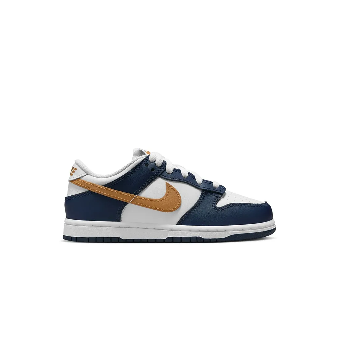 Nike Little Kids Dunk Low (white / wheat-midnight navy)