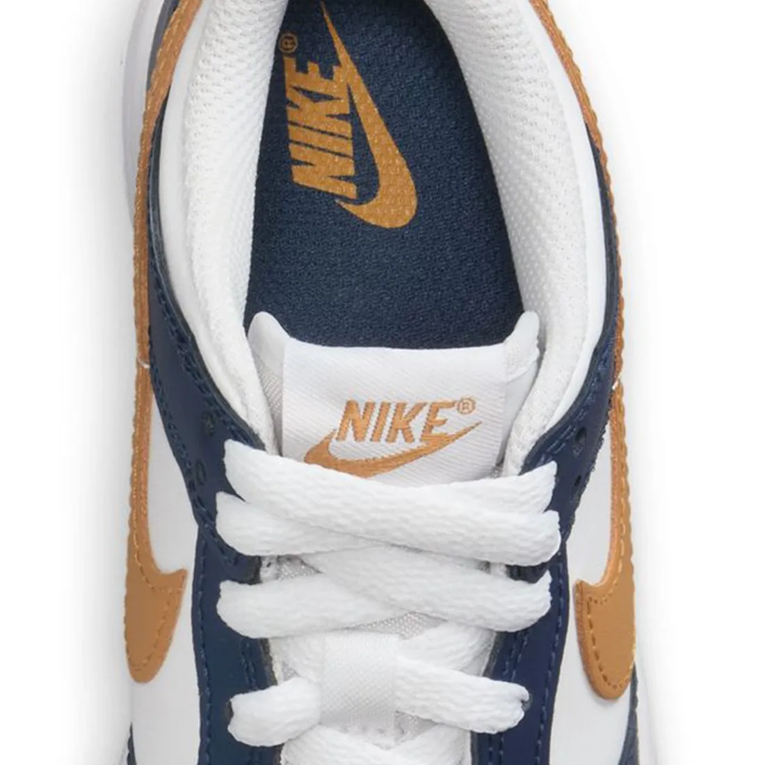 Nike Little Kids Dunk Low (white / wheat-midnight navy)