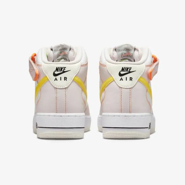 Nike women's air force 1 '07 mid (feel love/ white/ pearl pink/ action green/ opti yellow) sizes 5-1