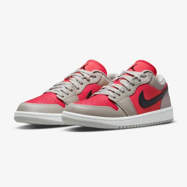 Nike women's air jordan 1 low (light iron ore siren red/ light ir