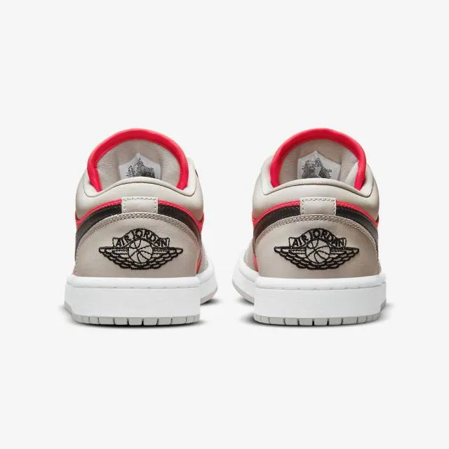 Nike women's air jordan 1 low (light iron ore siren red/ light ir