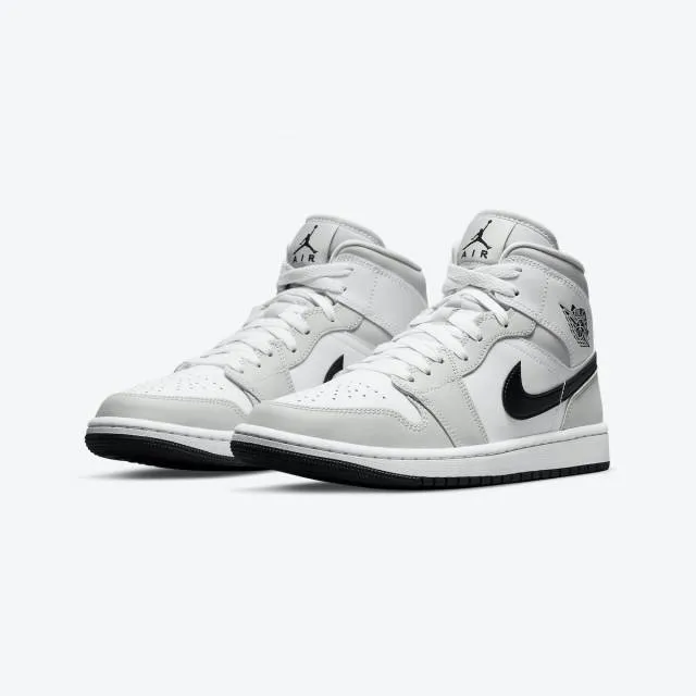 Nike women's air jordan 1 mid (grey fog/ white/ light smoke grey/