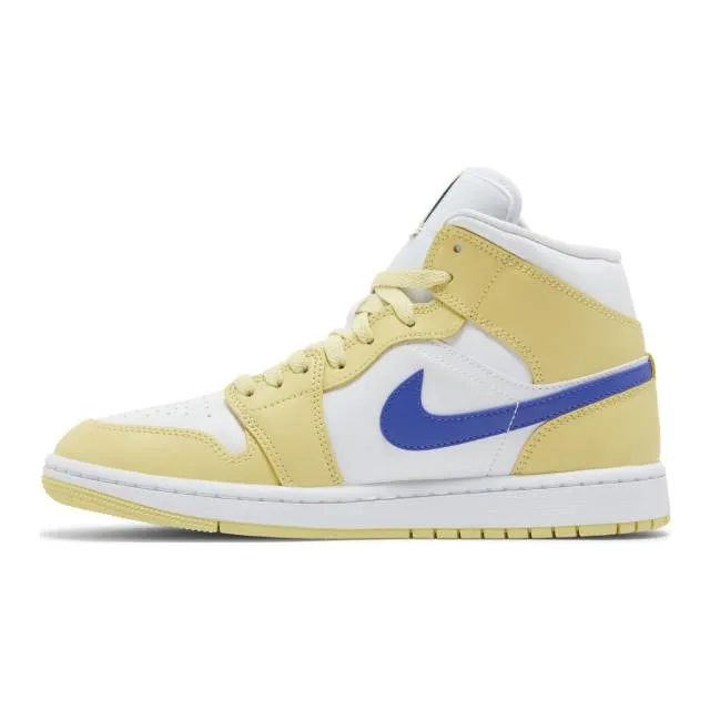 Nike women's air jordan 1 mid (lemon wash/ yellow/ lemon wash/ lapis/ white) sizes 6-10 bq6472-701