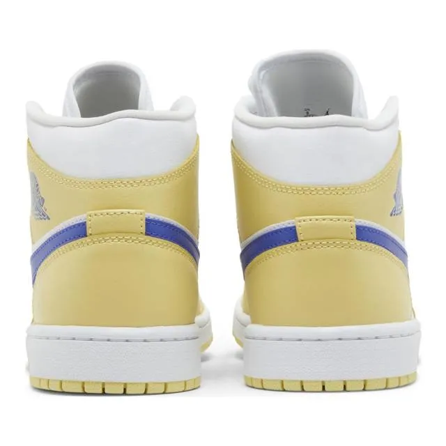 Nike women's air jordan 1 mid (lemon wash/ yellow/ lemon wash/ lapis/ white) sizes 6-10 bq6472-701