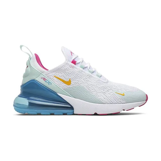 Nike women's air max 270 (pastel/ white/ university gold/ laser fuchsia) sizes 6-10 cj0568-100