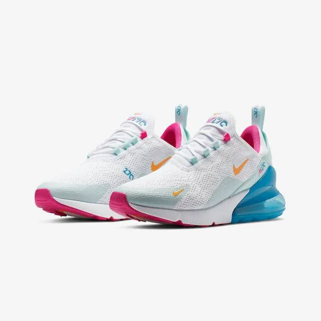 Nike women's air max 270 (pastel/ white/ university gold/ laser fuchsia) sizes 6-10 cj0568-100