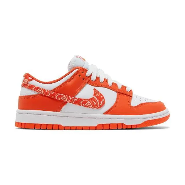 Nike women's dunk low (orange paisley/ white/ orange/ white) men us 8-13 dh4401-103