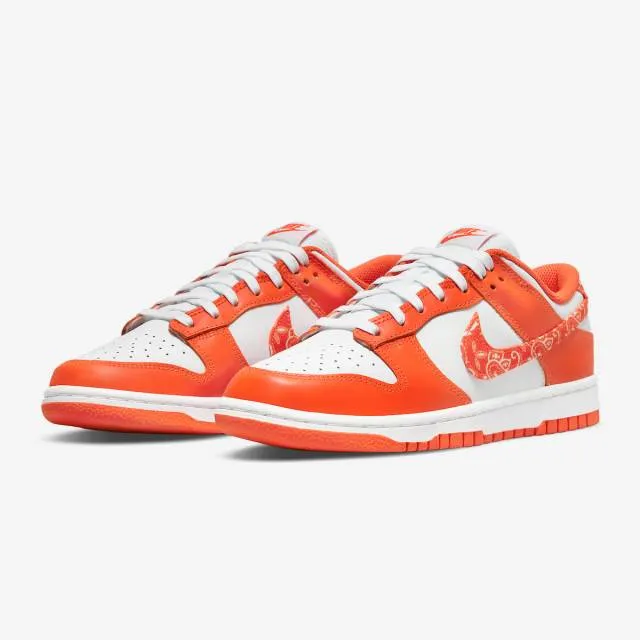 Nike women's dunk low (orange paisley/ white/ orange/ white) men us 8-13 dh4401-103