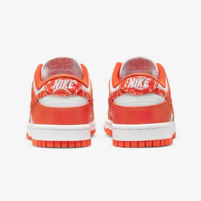 Nike women's dunk low (orange paisley/ white/ orange/ white) men us 8-13 dh4401-103