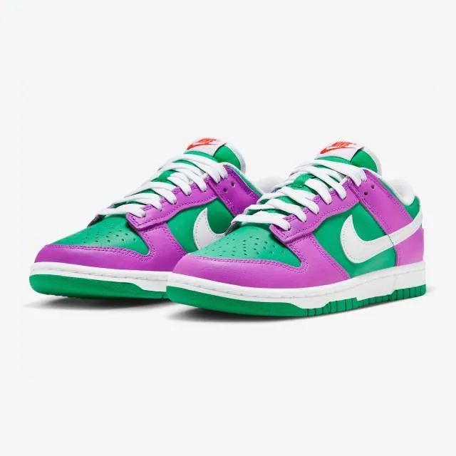 Nike women's dunk low (reverse joker/ stadium green/ white/ fuchsia dream purple/ white) sizes 6-10