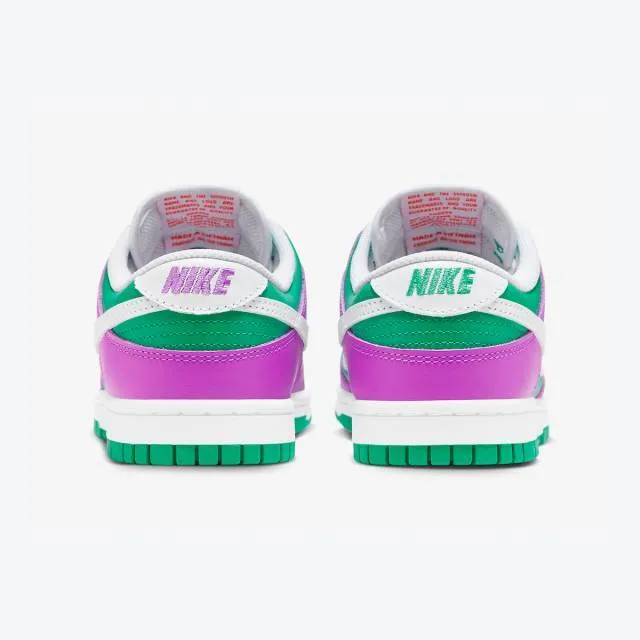 Nike women's dunk low (reverse joker/ stadium green/ white/ fuchsia dream purple/ white) sizes 6-10