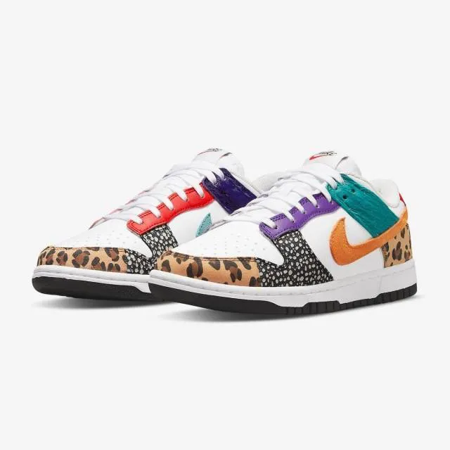 Nike women's dunk low se (safari mix/ animal/ white/ washed teal/ electro purple) sizes 6-10 dn3866-