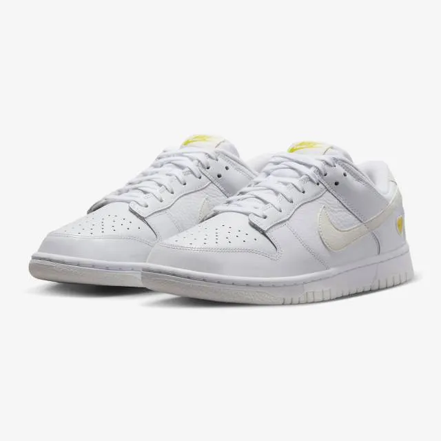 Nike women's dunk low (valentine's day yellow heart/ white/ sail/ optic yellow) sizes 6-10 fd0803-10