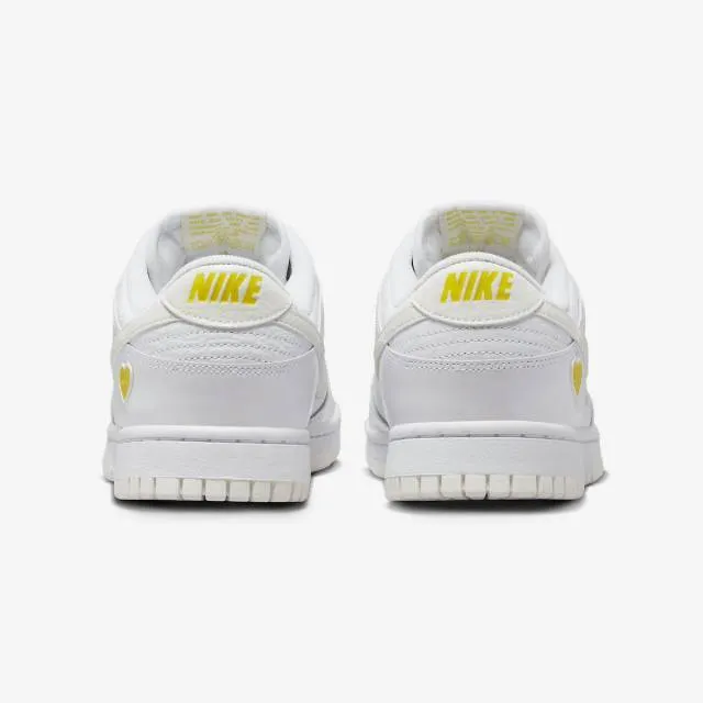 Nike women's dunk low (valentine's day yellow heart/ white/ sail/ optic yellow) sizes 6-10 fd0803-10