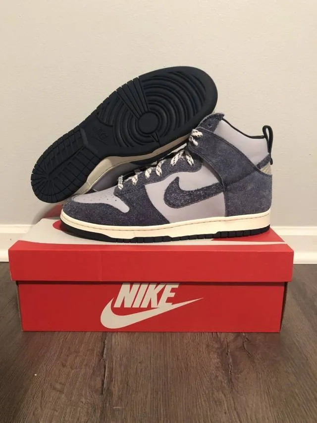 Notre x nike dunk high midnight navy