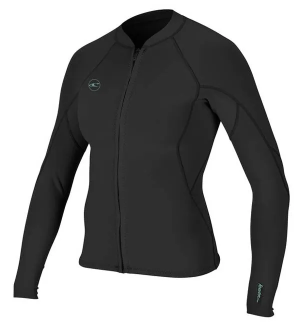 O'Neill Womens Reactor 2 1.5mm FZ Wetsuit Jacket - Black/Black