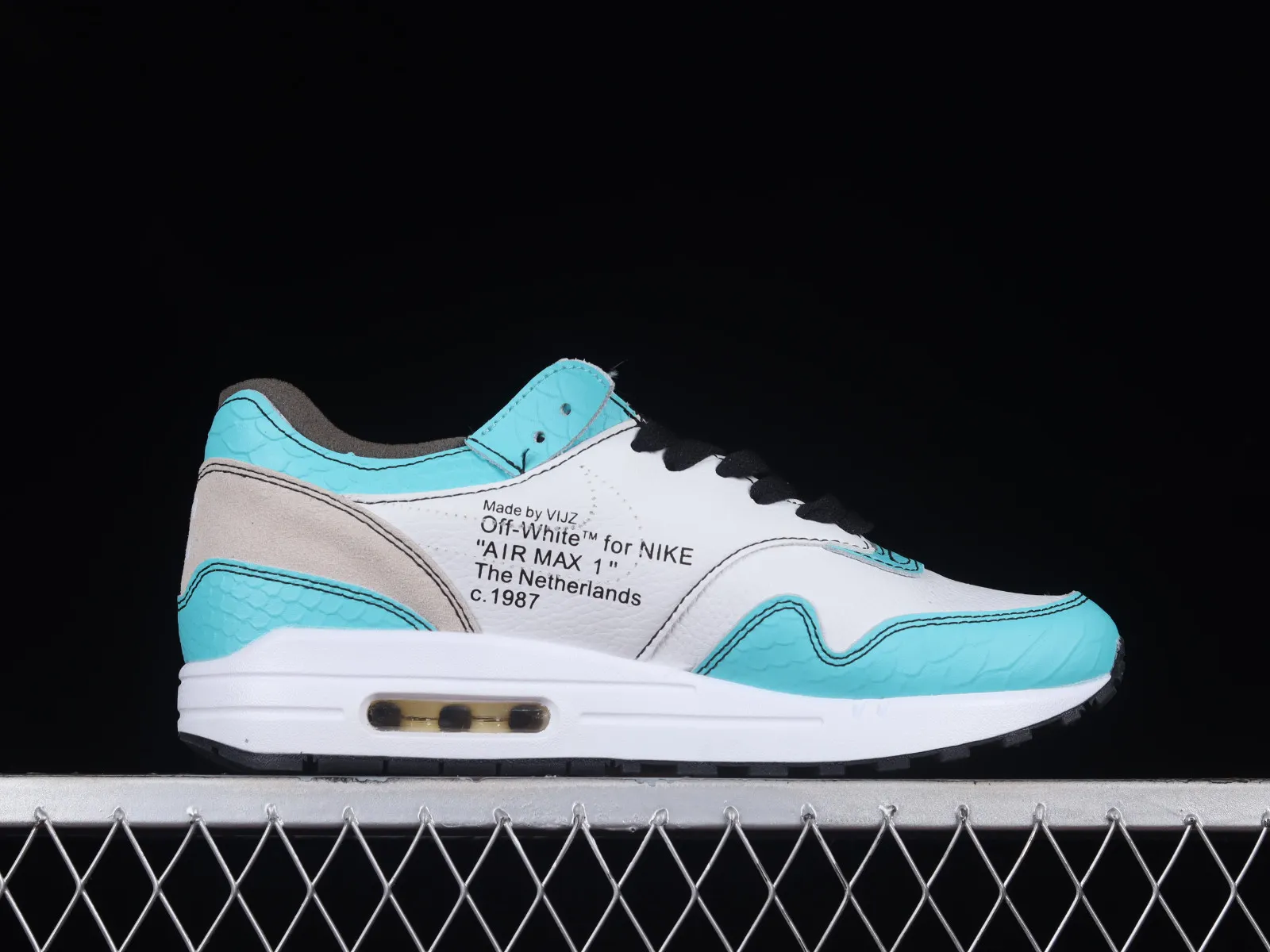 Off-White x Nike Air Max 1 Blue Black Grey AA7293-009