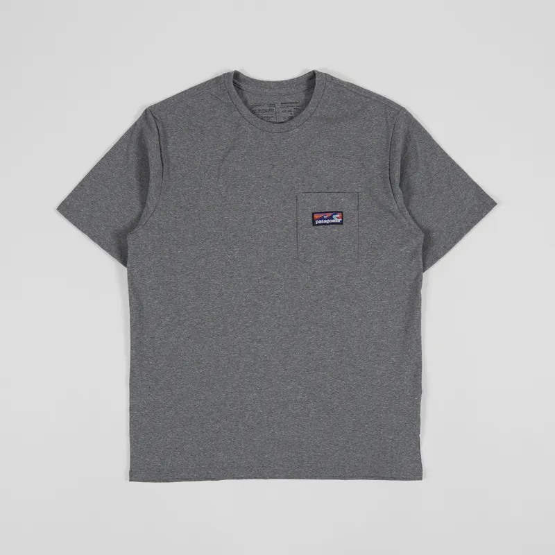 Patagonia Boardshort Label Pocket Responsibili-Tee Gravel Heather