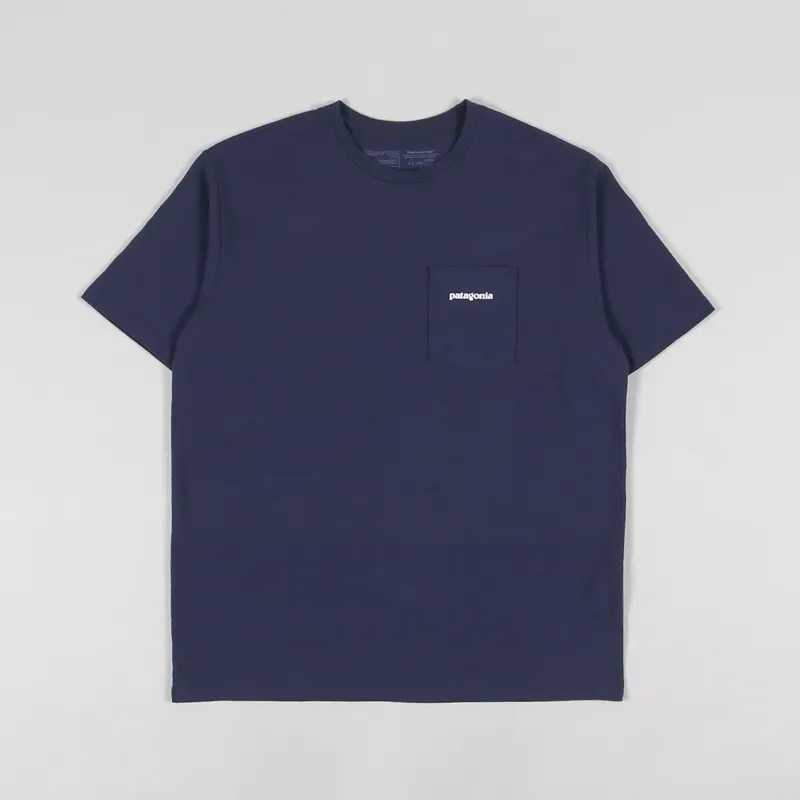 Patagonia Boardshort Logo Pocket Responsibili-Tee Stone Blue