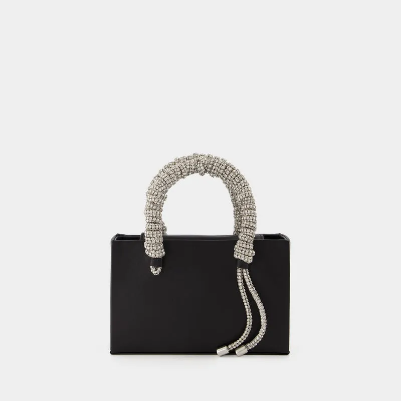 Phone Cord Midi Tote Phone Pouch - Kara - Black - Leather