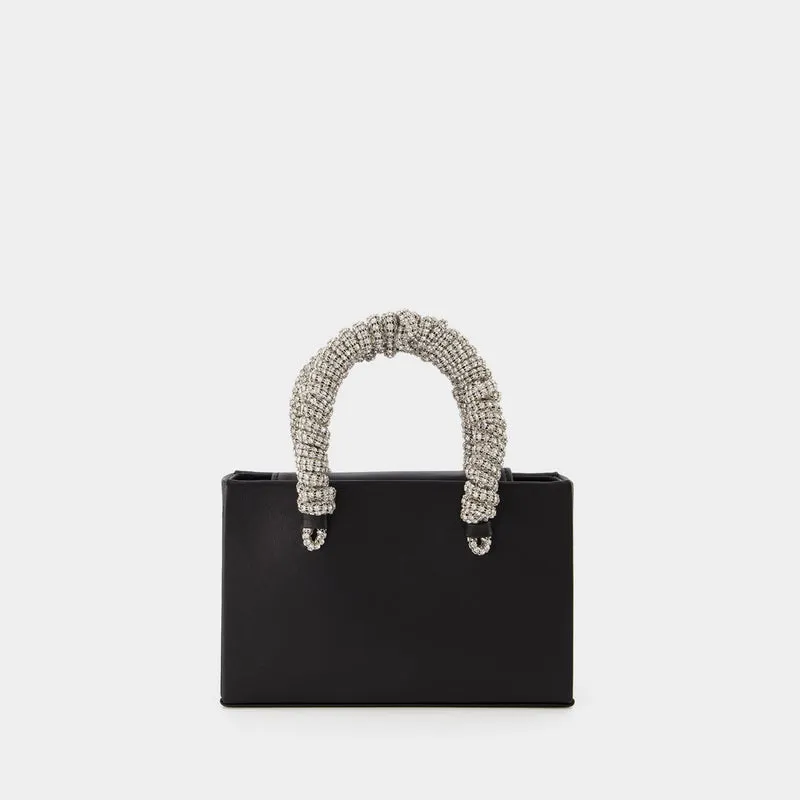 Phone Cord Midi Tote Phone Pouch - Kara - Black - Leather