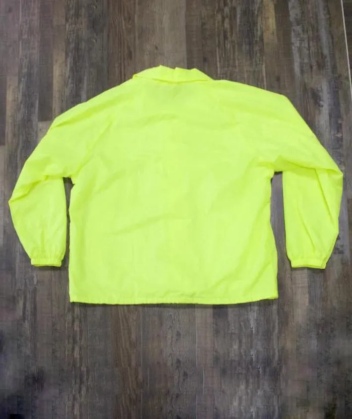 Police Public Safety | Waterproof Safety Green Windbreaker | Waterproof Neon Yellow Flannel Lined Coach Jacket