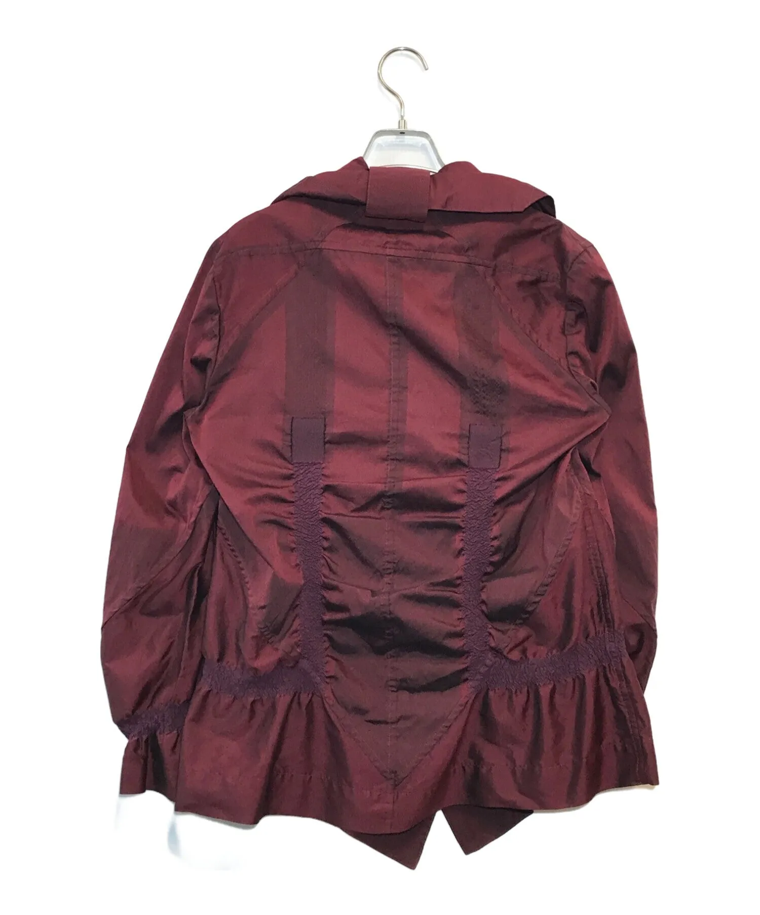 [Pre-owned] ISSEY MIYAKE Polyester Taffeta Ruffle Collar Pleated Jacket IM03FD501