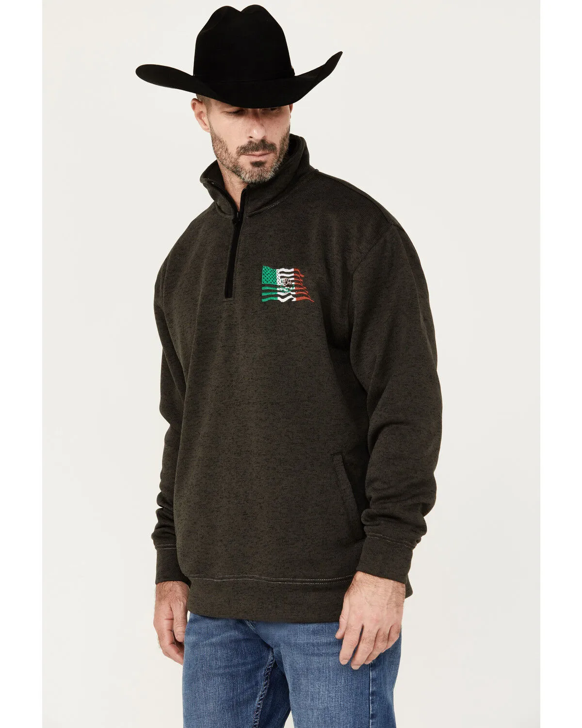 Product Name:  Cowboy Hardware Men's Mexico American Flag Cadet Pullover