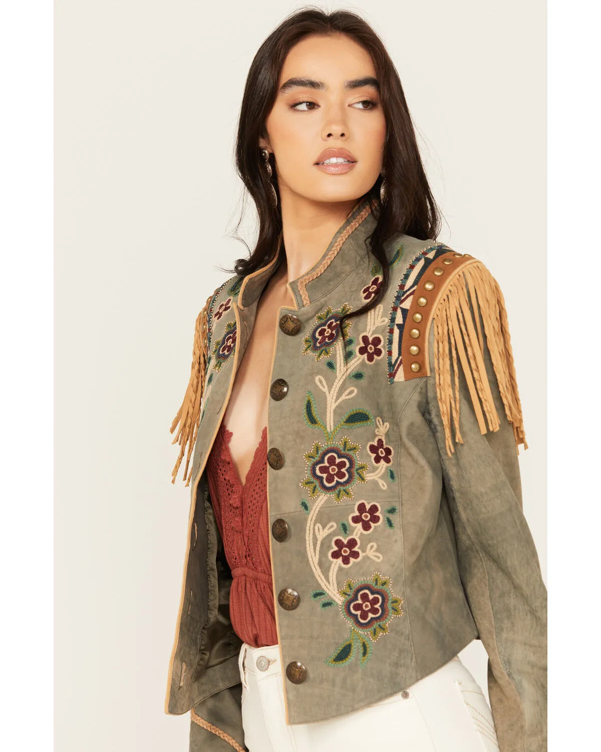 Product Name:  Double D Ranchwear Women's Stone Spotted Eagle Embellished Jacket