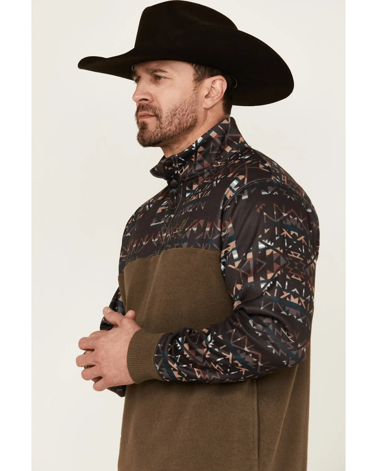 Product Name:  Hooey Men's Canyon Heathered Southwestern Block Pullover