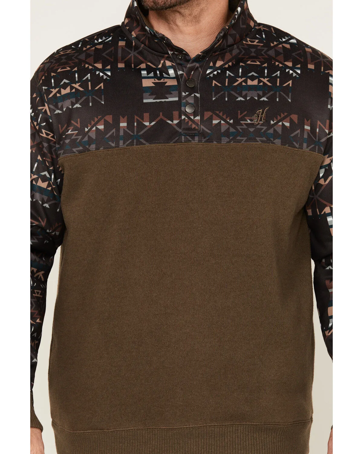 Product Name:  Hooey Men's Canyon Heathered Southwestern Block Pullover