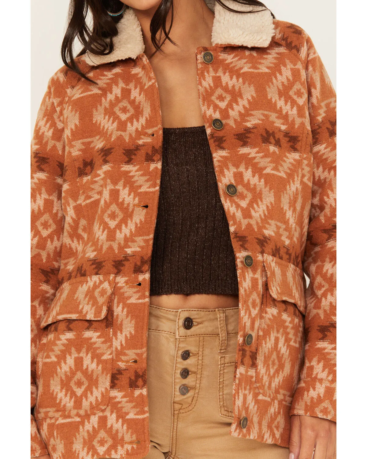 Product Name:  Shyanne Women's Southwestern Blanket Sherpa Lined Jacket