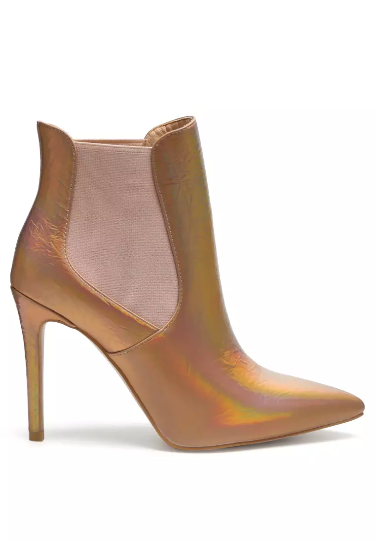 Rag & CO. High Heeled Chelsea Boot In Gold