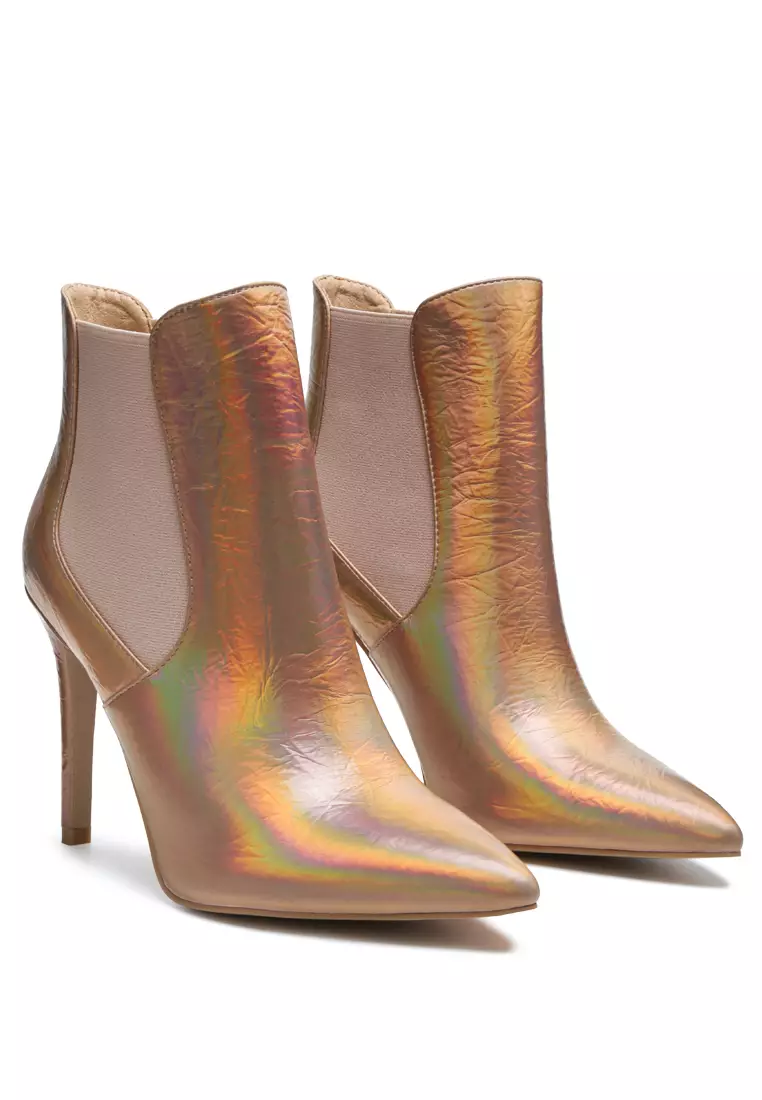 Rag & CO. High Heeled Chelsea Boot In Gold